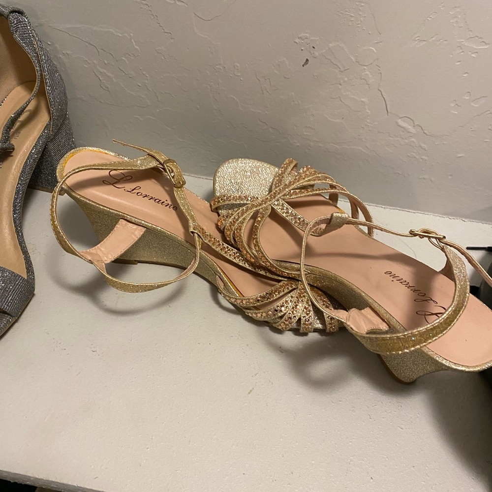 Pink glittery Lorraine wedge